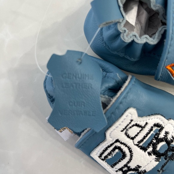 Genuine Leather Baby Infant Shoes Tickle Toes Elastic Enclosure Slip-on Moccasin - Picture 4 of 7